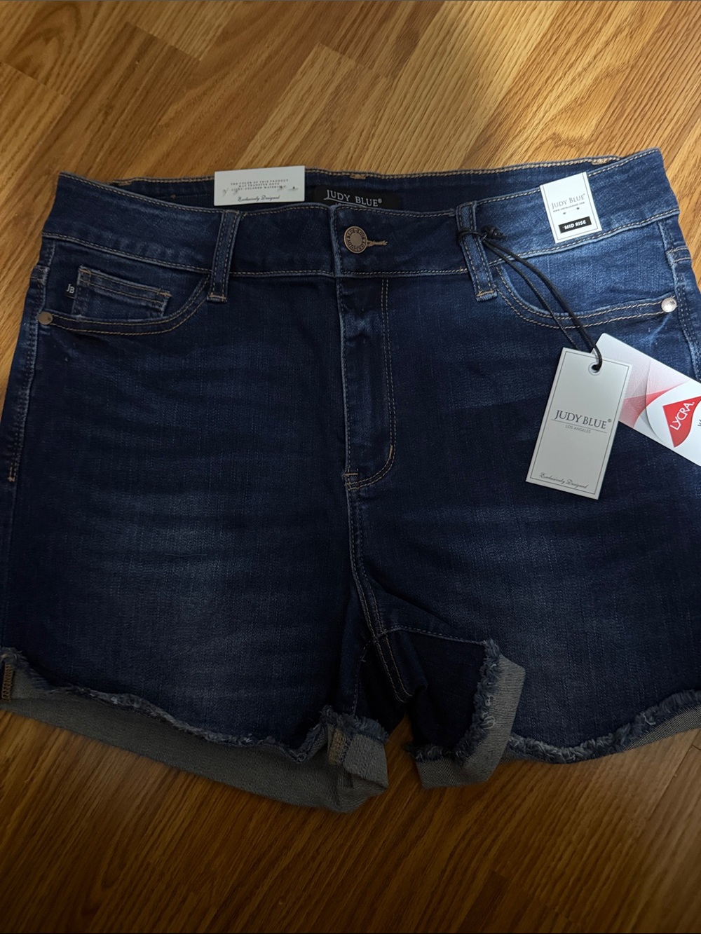 Judy Blue Indigo Rolled Hem Denim Shorts